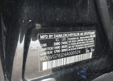 2004 Maybach 62 z USA, uszkodzony, nr VIN WDBVG78J24A000524